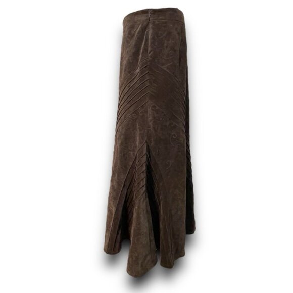 Velvet Textured Fit and Flare Skirt Plus Size Boho Mermaid Western Fall Sz 14 - Picture 4 of 12